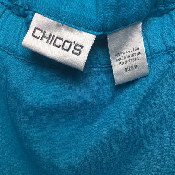 Chico's Blue Maxi Skirt Size 2 Pleated - Picture 4 of 4